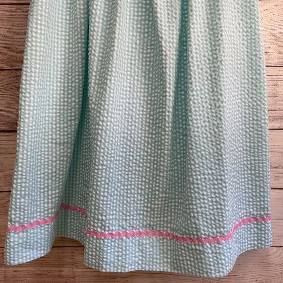 TWINS! TWO MARMELLATA SMOCKED SEERSUCKER DRESSES WITH EMBROIDERED SEAHORSES - Picture 5 of 11